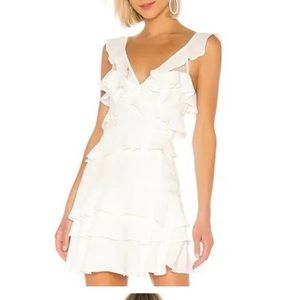 Bardot Babylon Ruffle Lace Mini Dress Ivory Size 6/S